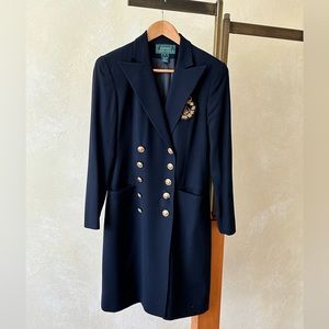 Navy blue.RALPH LAUREN Riding Style dress coat, size 4.
